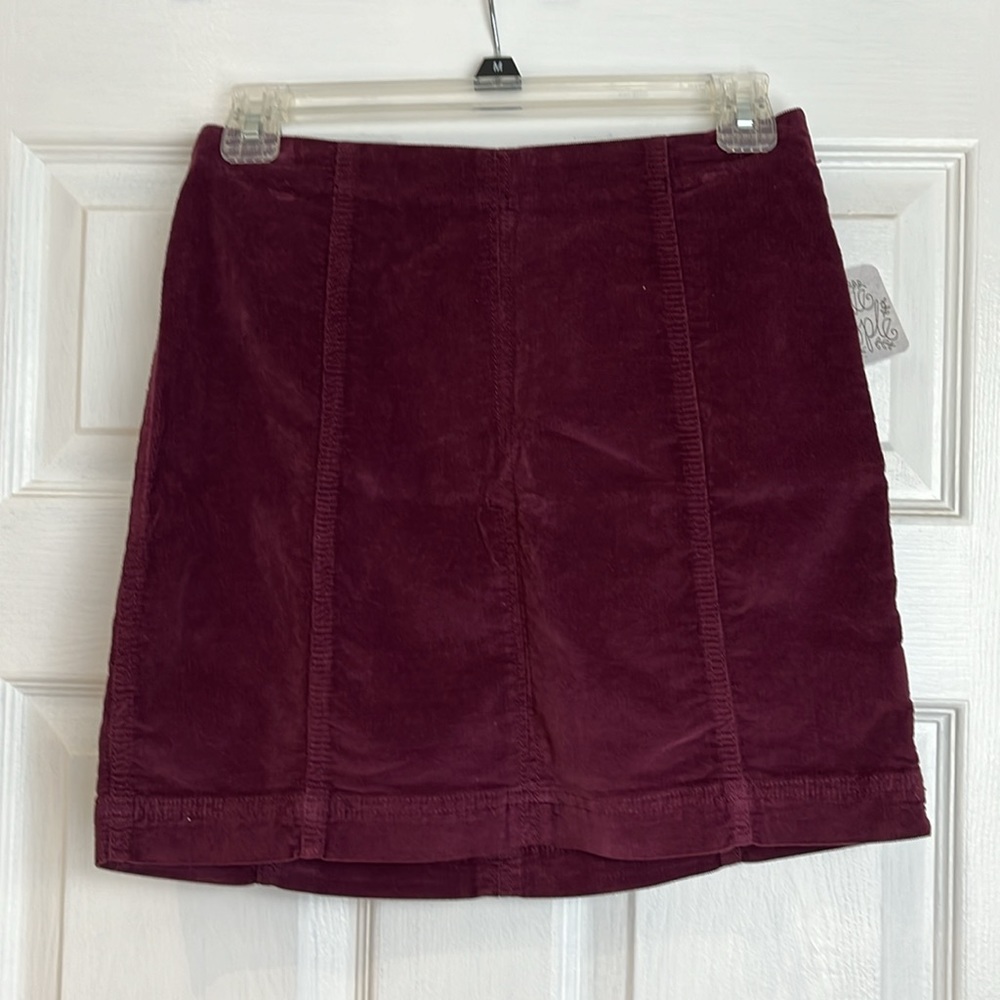 NWT Free People Corduroy burgundy Miniskirt